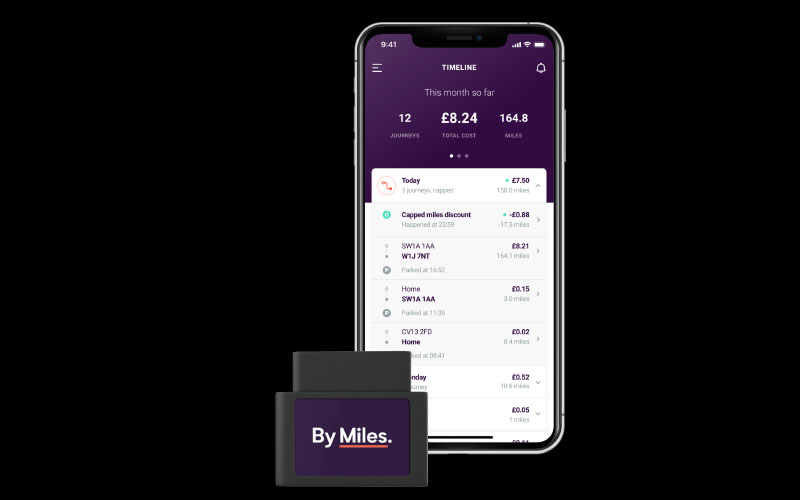 Customers plug a milage tracker into their vehicle